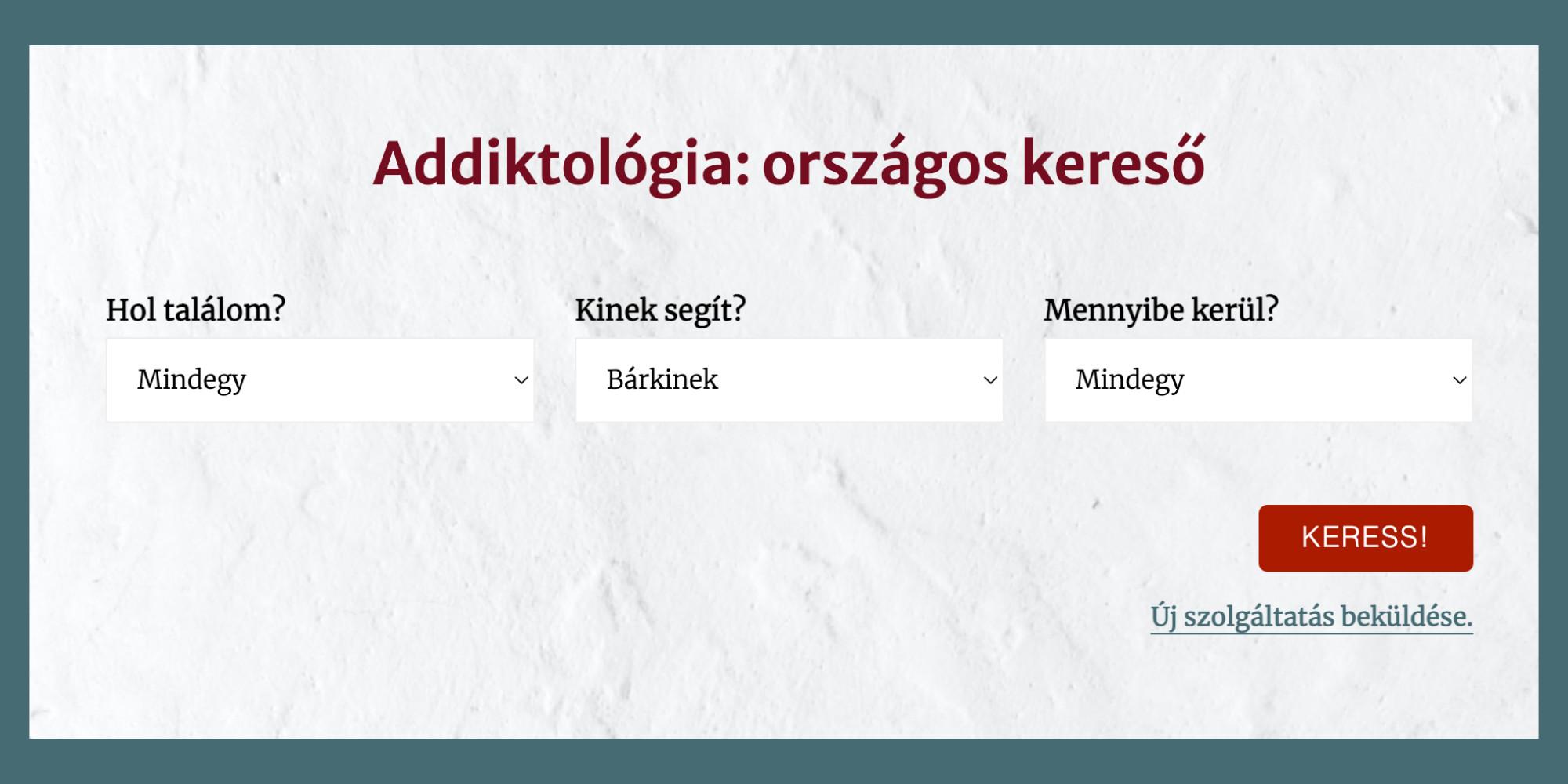 Addigtológia országos kereső Addigtológia