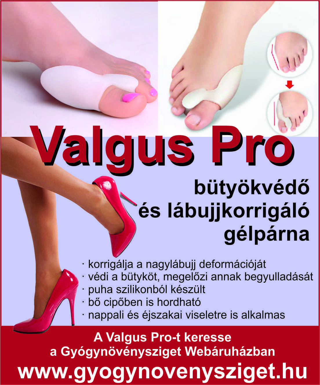 Valgus pro bütyökvédő és lábujjkorrigáló gélpárna