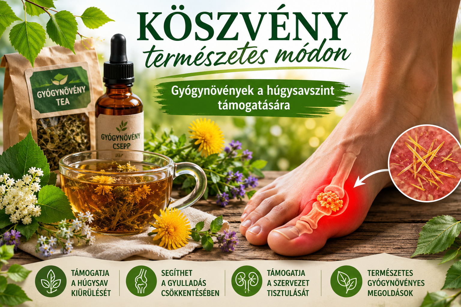Köszvény kezelése gyógynövényekkel húgysav ellen
