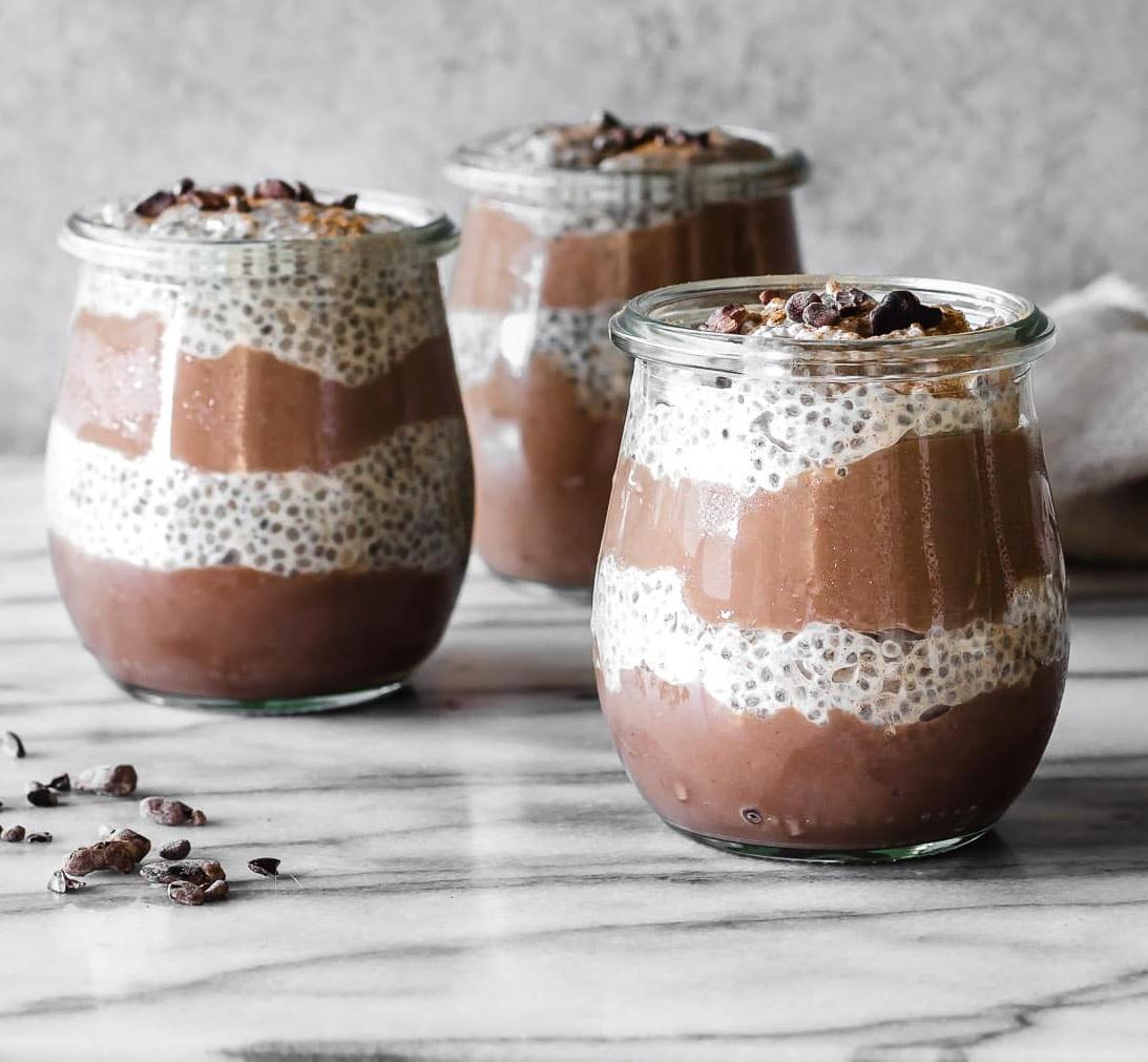 Kakaós chia puding parfé recept Kakaós chia puding parfé recept