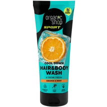 Organic Shop Sport Cool Down Sampon és Tusfürdő naranccsal és mentával 200 ml