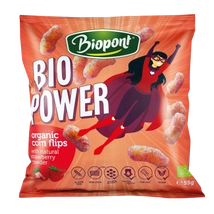 BIPONT Bio Power Extrudált kukorica valódi eperporral 55 g