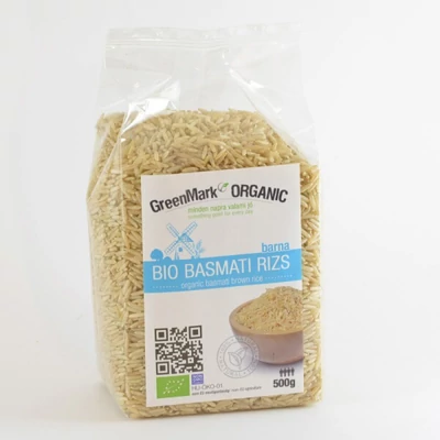 GREENMARK Bio Basmati barna rizs 500 g