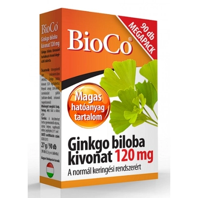 BIOCO Ginkgo Biloba Kivonat Tabletta 120 mg, 90 db