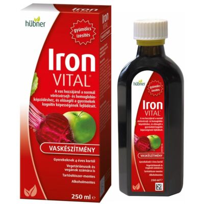 HÜBNER Iron Vital F Vas+Vitaminok folyékony étrend-kiegészítő 250 ml
