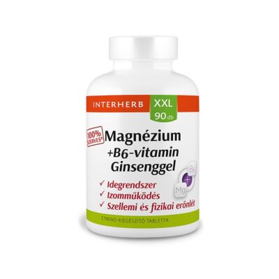 INTERHERB XXL Magnézium +B6-vitamin Ginsenggel tabletta 90 db