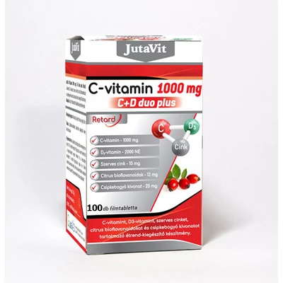 JUTAVIT C-Vitamin 1000 mg C+D Duo tabletta 100 db