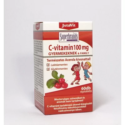 JUTAVIT C-vitamin 100 mg Gyerkeknek Természetes Acerola kivonattal 60 db