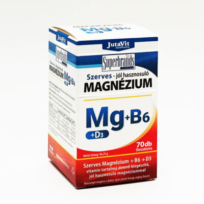 JUTAVIT Szerves Magnézium+B6+D3-Vitamin tabletta 70 db