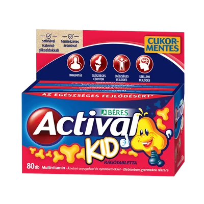 BÉRES ACTIVAL KID vitamin rágótabletta cukormentes 80 db