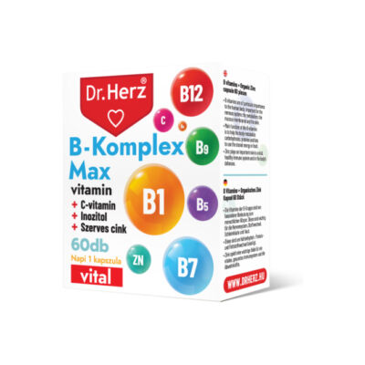Dr. HERZ B-Komplex MAX+Inozitol+C-vitamin+Szerves Cink kapszula 60 db