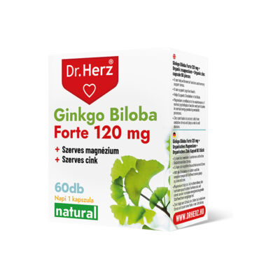 Dr. HERZ Gingko Biloba Forte 120 mg+Szerves Magnézium+Cink kapszula 60 db