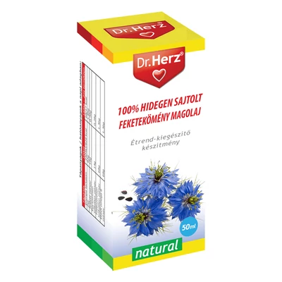 Dr. HERZ 100% Hidegen sajtolt feketekömény magolaj 50 ml