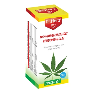 Dr. HERZ 100% Hidegen Sajtolt Kendermag olaj 50 ml