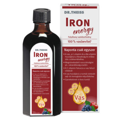 Dr. THEISS Iron Energy Folyékony étrend-kiegészítő vassal és vitaminokkal, édesítőszerrel 500 ml