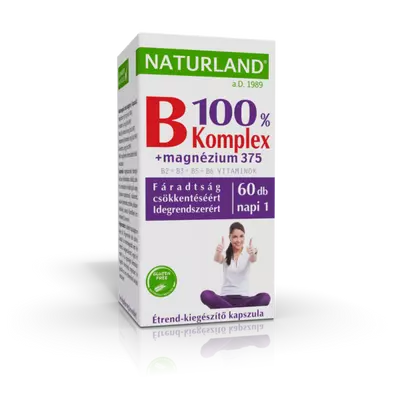 NATURLAND B-100 Komplex+Magnézium 375 mg kapszula 60 db