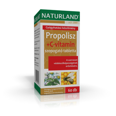 NATURLAND Propolisz+C-vitamin szopogató tabletta 60 db