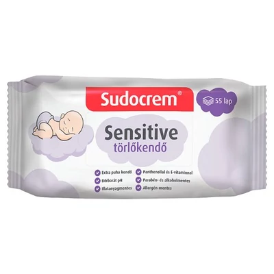 SUDOCREM Baba nedves törlőkendő sensitive 55 db