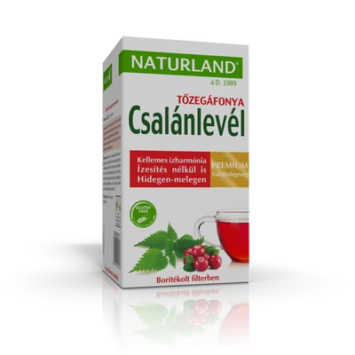 NATURLAND Prémium Csalánlevél és Tőzegáfonya tea 20 filter