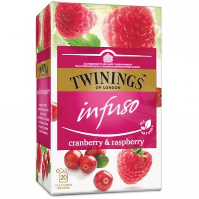 TWININGS Vörösáfonya és Málna Herbatea Bodzavirággal 20 filter