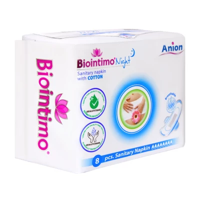 BIOINTIMO Night - Anionos éjszakai intim betét 8 db