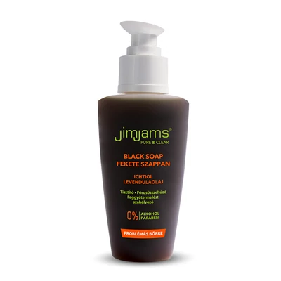 JIMJAMS Pure&Clear Mattító Fekete Szappan zsíros, pattanásos bőrre 125 ml
