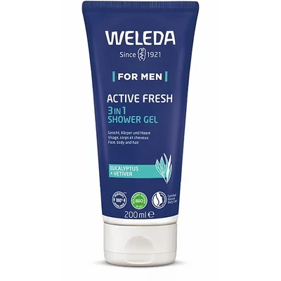 WELEDA For Men 3in1 aktív frissesség tusfürdő gél férfiaknak 200 ml