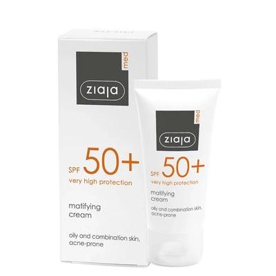 ZIAJA MED Napvédő mattító arckrém, pattanásos, zsíros és vegyes bőrre ff50+ 50 ml