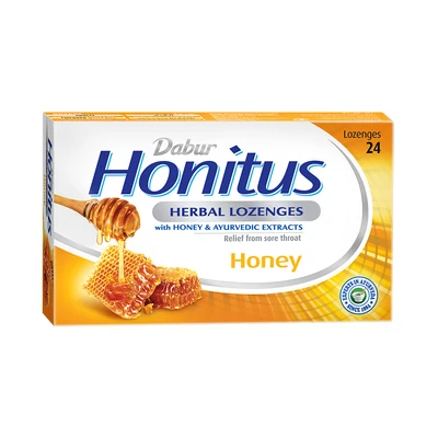 Dabur Honitus Honey - méz ízű gyógynövényes szopogató tabletta 24 db