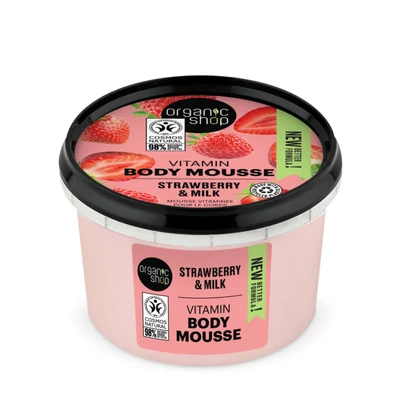 ORGANIC SHOP Vitamin testápoló Mousse eperrel és tejjel 250 ml