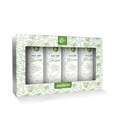 CHARLOTTE Aloe vera-Zöld tea karácsonyi kozmetikai ajándékcsomag 4 db-os