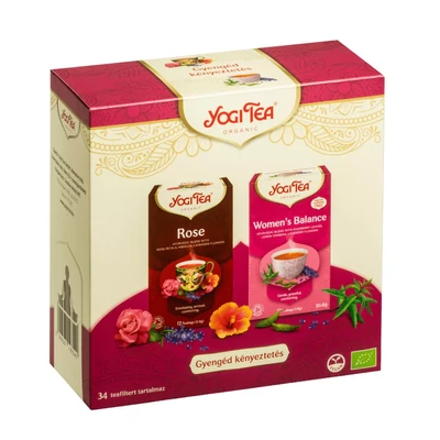 YOGI BIO Gyengéd kényeztetés karácsonyi ajándékcsomag tea szett 2x17 filter