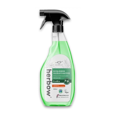 HERBOW Általános felülettisztító Probiotikus Spray&Wipe Zöld alma illattal 500 ml