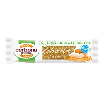 Cerbona Gluténmentes zabszelet karamellás-mandulás 40 g