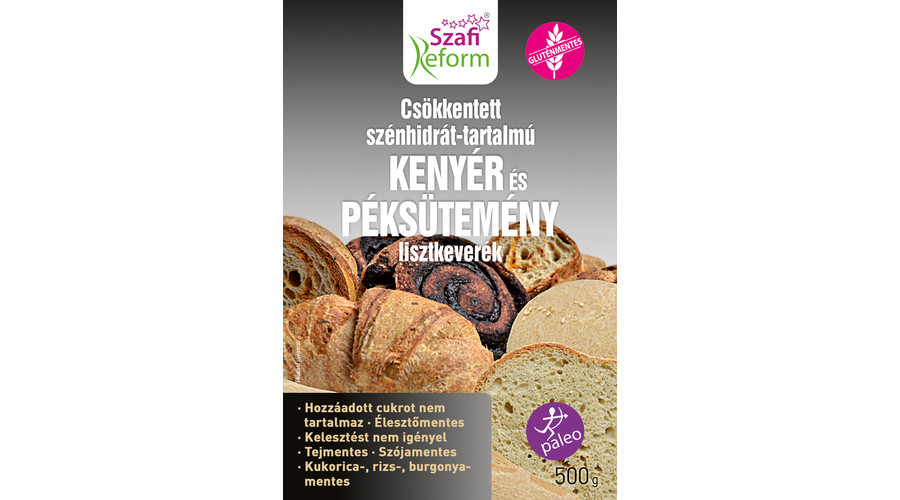 SZAFI REFORM Szénhidrát csökkentett Paleo kenyér és péksütemény lisztkeverék 500 g SZAFI REFORM Szénhidrát csökkentett Paleo kenyér és péksütemény lisztkeverék 500 g