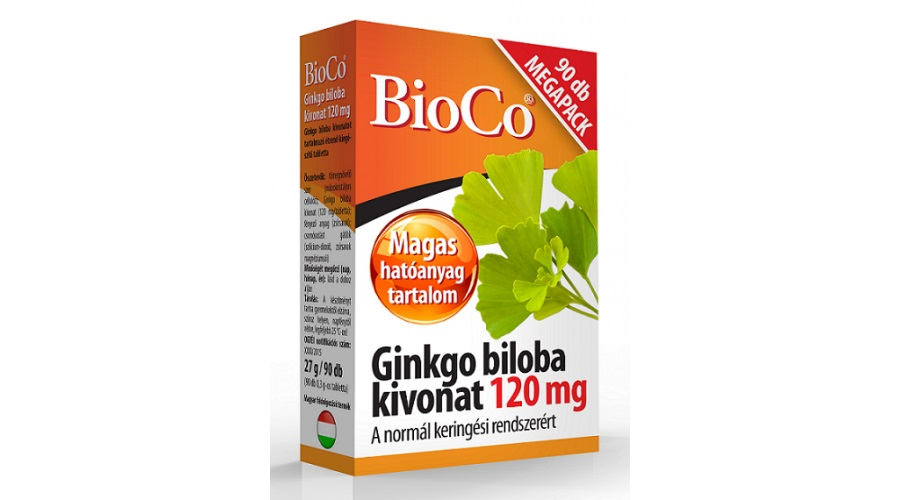 BIOCO Ginkgo Biloba Kivonat Tabletta 120 mg, 90 db