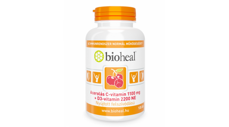 BIOHEAL Acerolás C-vitamin+D3-vitamin filmtabletta 105 db