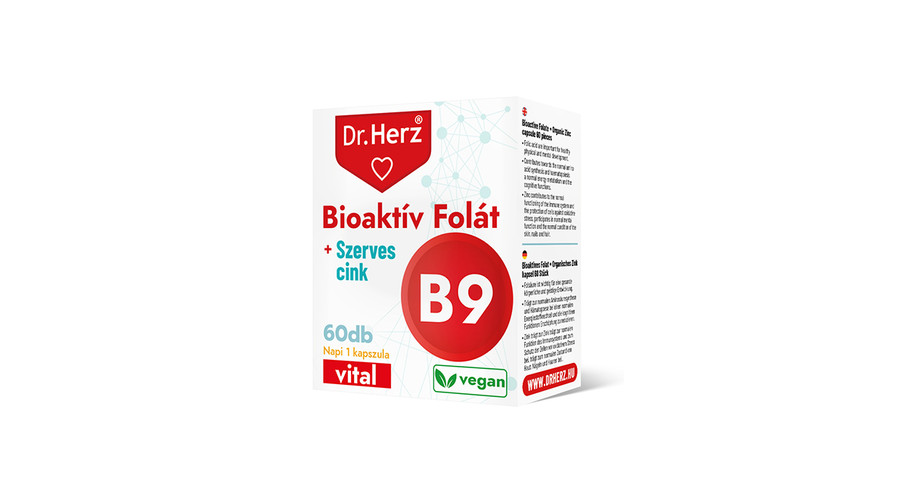 Dr. HERZ Bioaktív folát + Szerves cink kapszula 60 db Dr. HERZ Bioaktív folát + Szerves cink kapszula 60 db