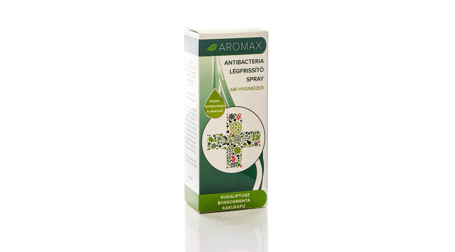 AROMAX Antibacteria levegőillatosító spray eukaliptusz-borsmenta-kakukkfű 20 ml AROMAX Antibacteria levegőillatosító spray eukaliptusz-borsmenta-kakukkfű 20 ml