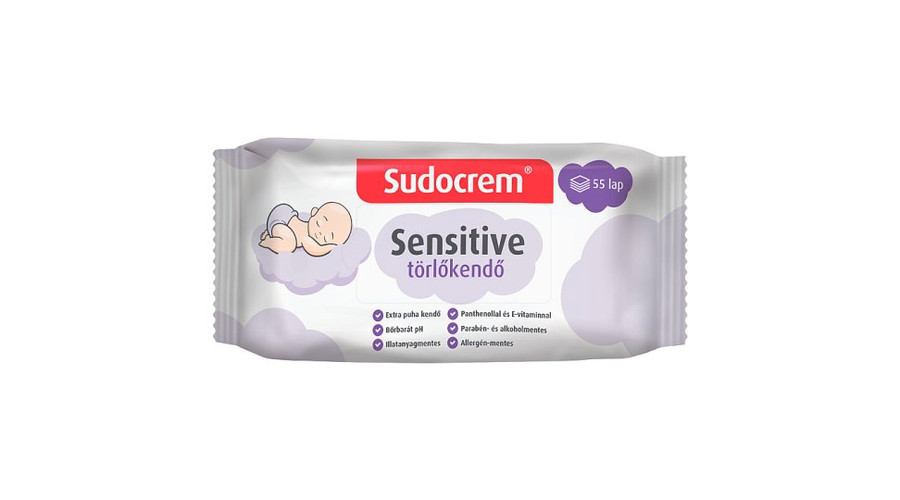 SUDOCREM Baba nedves törlőkendő sensitive 55 db SUDOCREM Baba nedves törlőkendő sensitive 55 db