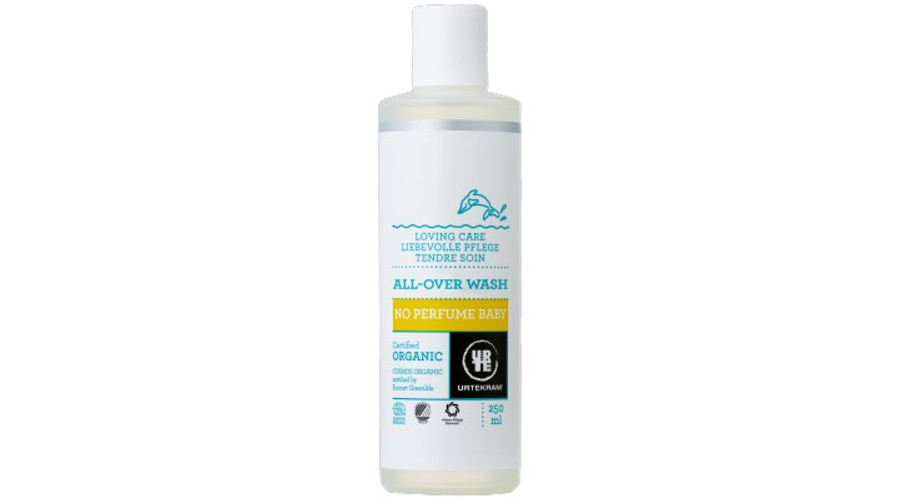 URTEKRAM Bio Baba 2 in 1 habfürdő és sampon illatmentes 250 ml