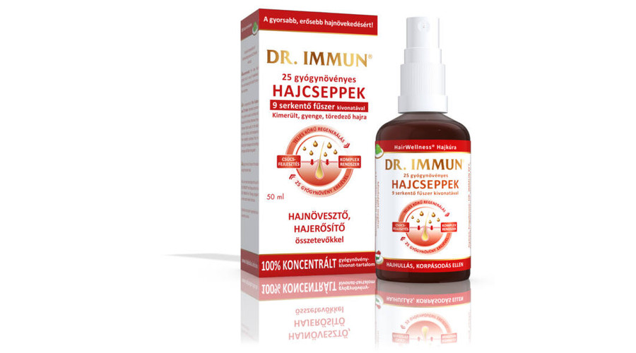 Dr. IMMUN 25 Gyógynövényes Fűszeres Hajerősítő, hanjövesztő hajcseppek 50 ml