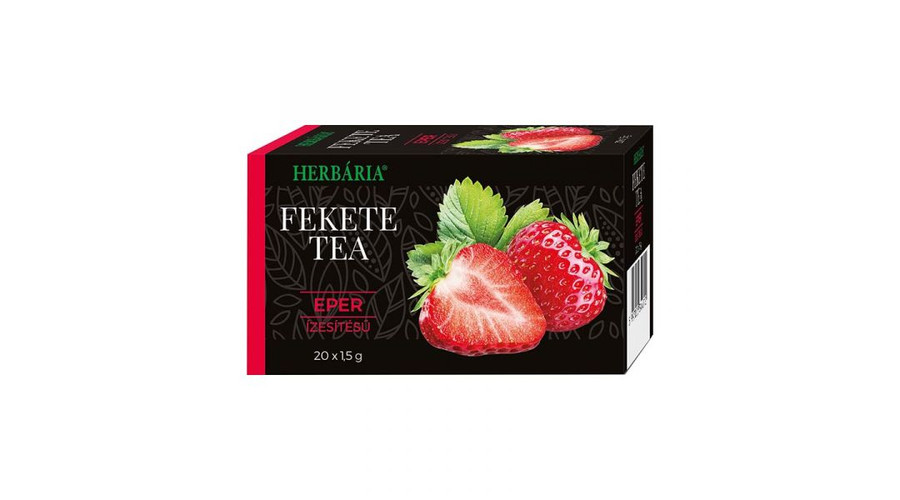 HERBÁRIA Fekete tea Eper ízesítéssel 20 filter