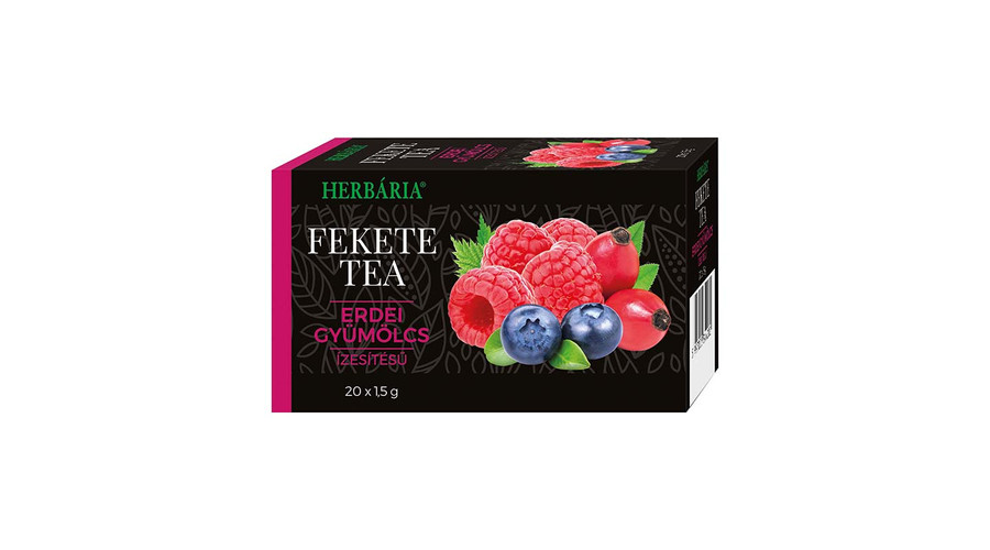 HERBÁRIA Fekete tea Erdei gyümölcs ízesítéssel 20 filter HERBÁRIA Fekete tea Erdei gyümölcs ízesítéssel 20 filter