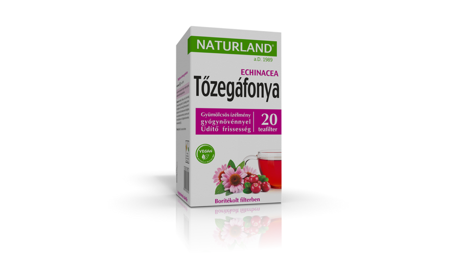 NATURLAND Gyümölcstea Tőzegáfonya-echinacea 20 filter