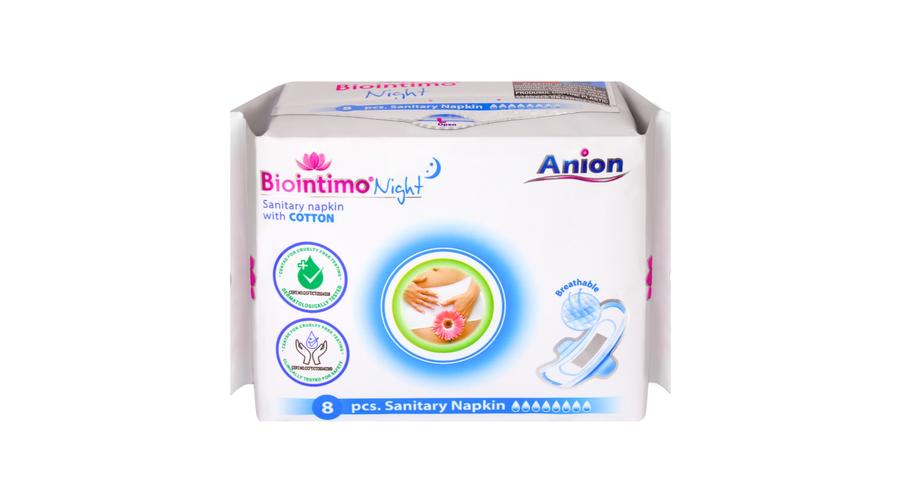 BIOINTIMO Night - Anionos éjszakai intim betét 8 db