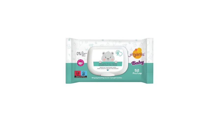JimJams Baby Nedves popsitörlőkendő illatmentes 52 db