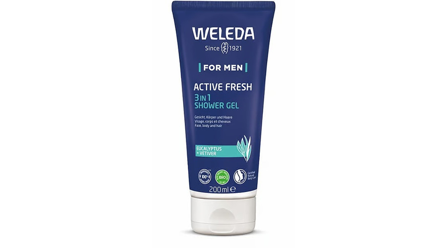 WELEDA For Men 3in1 aktív frissesség tusfürdő gél férfiaknak 200 ml