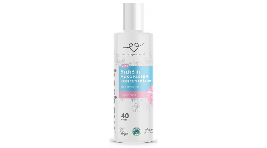 HERBOW 2in1 Mosóparfüm öblítő koncentrátum Tündér baba 200 ml HERBOW 2in1 Mosóparfüm öblítő koncentrátum Tündér baba 200 ml