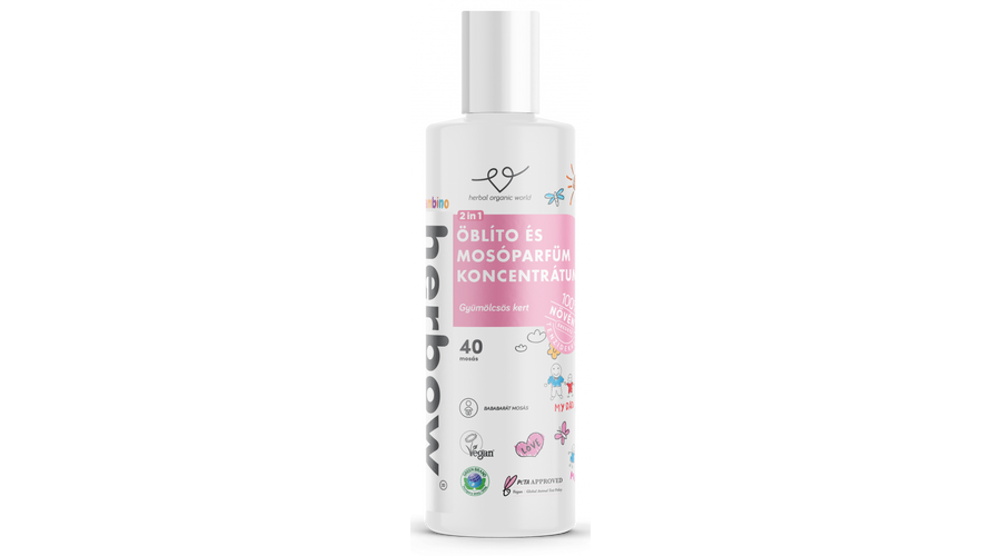 HERBOW Bambino 2in1 Mosóparfüm öblítő koncentrátum Gyömölcsös kert 200 ml HERBOW Bambino 2in1 Mosóparfüm öblítő koncentrátum Gyömölcsös kert 200 ml